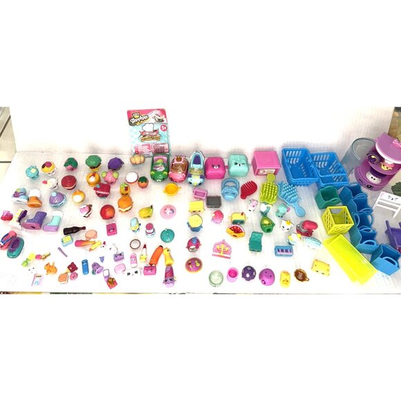 Moose Enterprise Other - Lot Apprx 125 Assorted Shopkins Moose Characters Cars Carts Bags Combs Shoes
